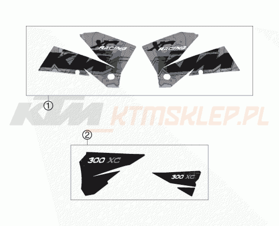 Schemat "naklejki" do KTM 300 XC