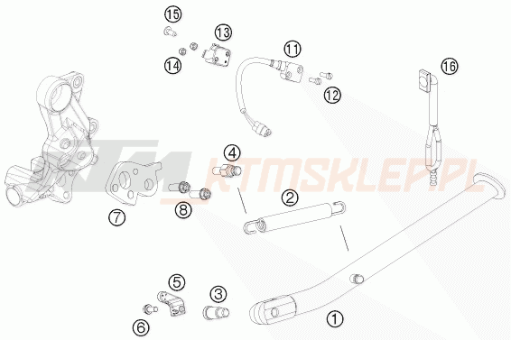 Schemat "stopki postojowe" do KTM 690 ENDURO R