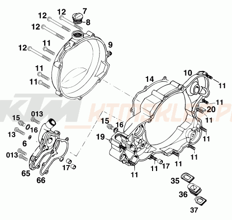 Schemat "pokrywa sprzęgła" do KTM 300 EXC M/Ö