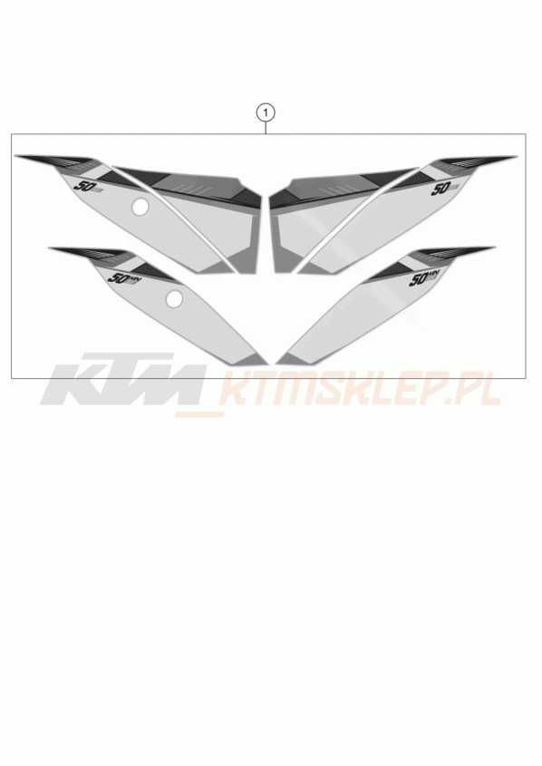 Schemat "naklejki" do KTM 50 SXS