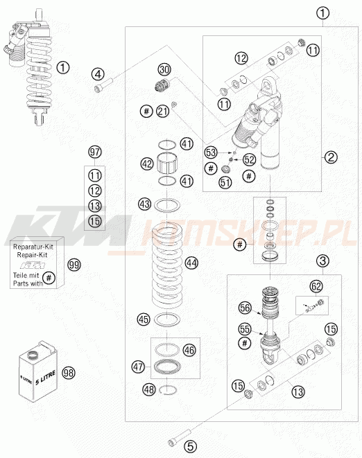 Schemat "amortyzator tył" do KTM 990 ADVENTURE R