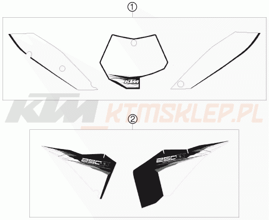 Schemat "naklejki" do KTM 250 SX