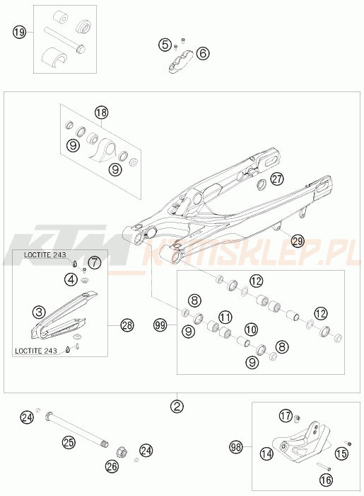 Schemat "wahacz" do KTM 150 XC