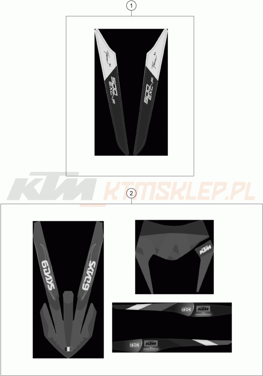 Schemat "naklejki" do KTM 500 EXC-F SIX DAYS