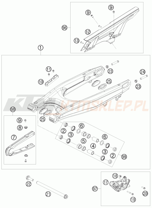 Schemat "wahacz" do KTM 690 ENDURO R