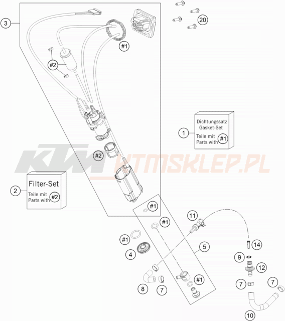 Schemat "pompa paliwa" do KTM 250 XC-F