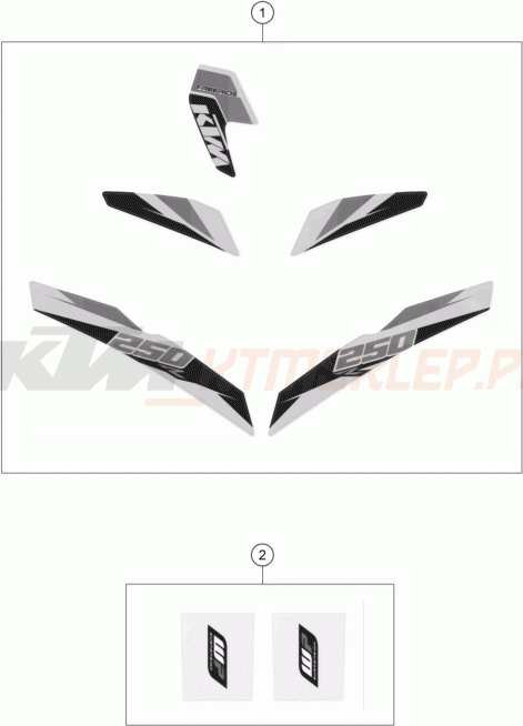 Schemat "naklejki" do KTM FREERIDE 250 R