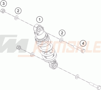 Schemat "amortyzator tył" do KTM 50 SX MINI