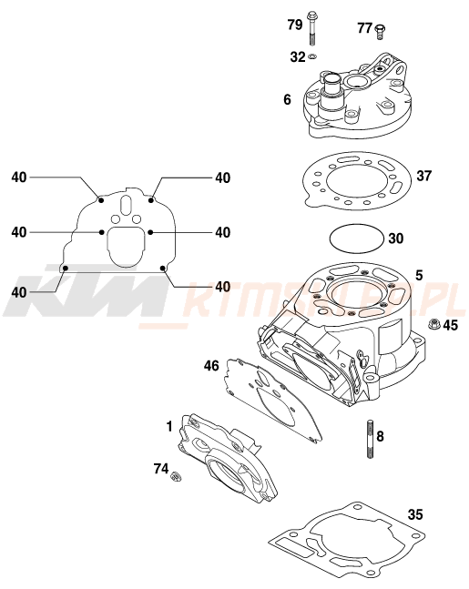 Schemat "cylinder" do KTM 200 EXC - GS 8kW