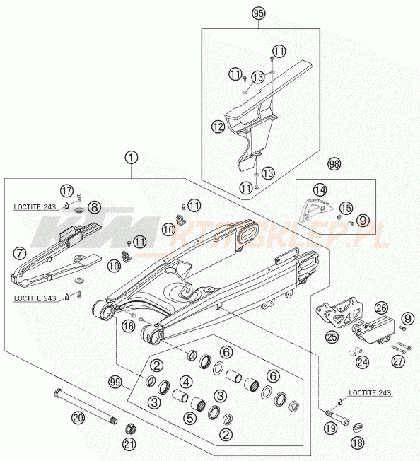 Schemat "wahacz" do KTM 950 SUPER ENDURO R