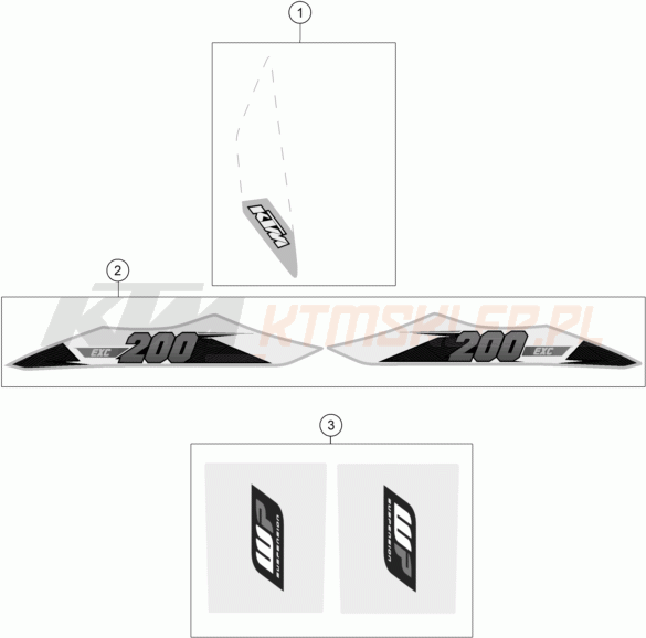 Schemat "naklejki" do KTM 200 EXC