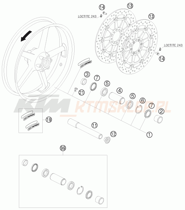 Schemat "koło przód" do KTM 1190 RC 8 RRS