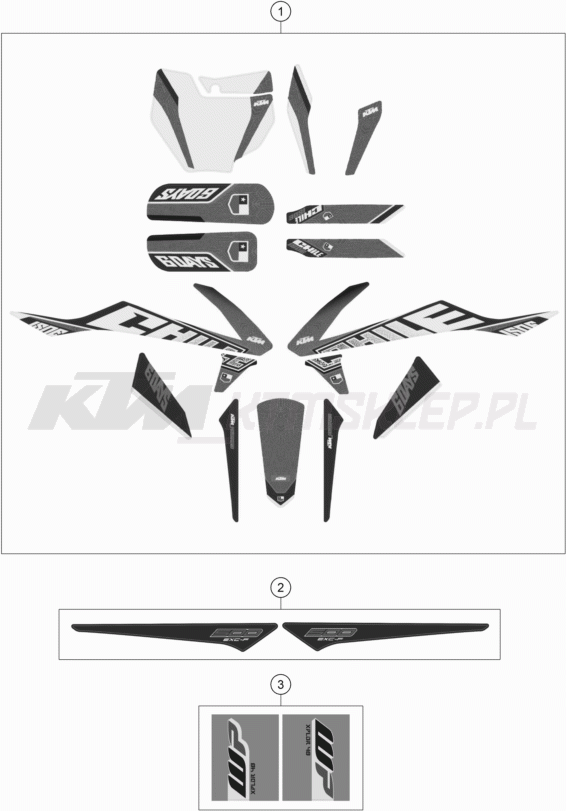 Schemat "naklejki" do KTM 500 EXC-F Six Days