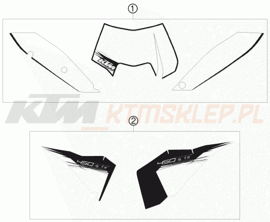 Schemat "naklejki" do KTM 450 EXC