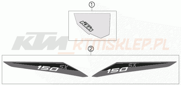 Schemat "naklejki" do KTM 150 SX