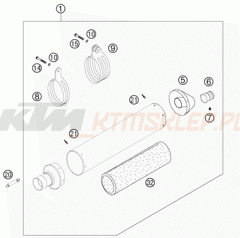 Schemat "układ wydechowy" do KTM 450 SXS-F