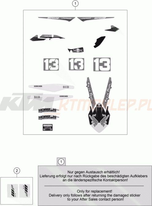 Schemat "naklejki" do KTM 250 SX-F FACTORY EDITION
