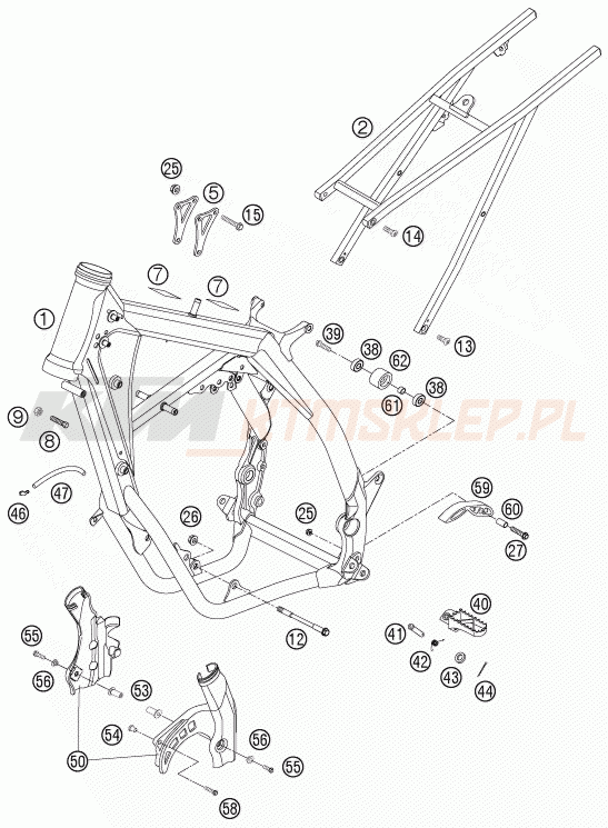 Schemat "rama" do KTM 250 SXS