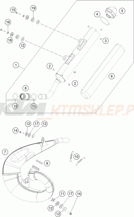Schemat "układ wydechowy" do KTM 250 SX