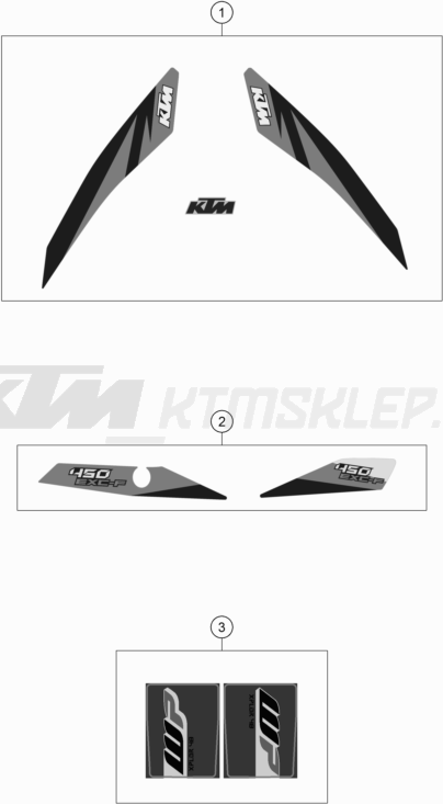 Schemat "naklejki" do KTM 450 EXC-F