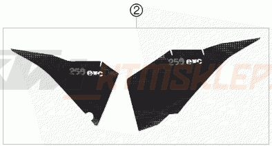 Schemat "naklejki" do KTM 250 EXC