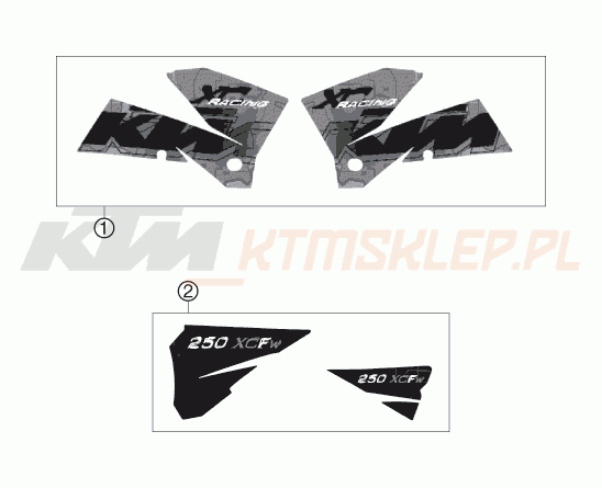Schemat "naklejki" do KTM 250 XCF-W