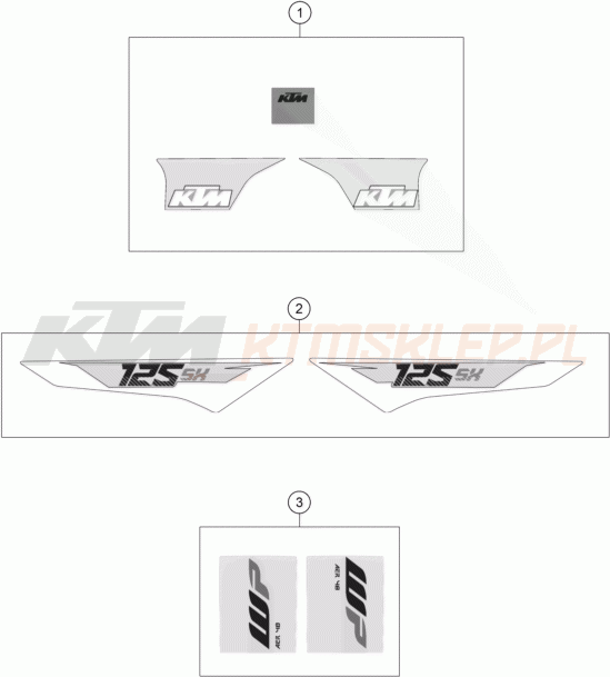 Schemat "naklejki" do KTM 125 SX