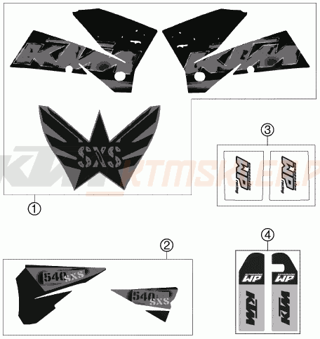 Schemat "naklejki" do KTM 540 SXS