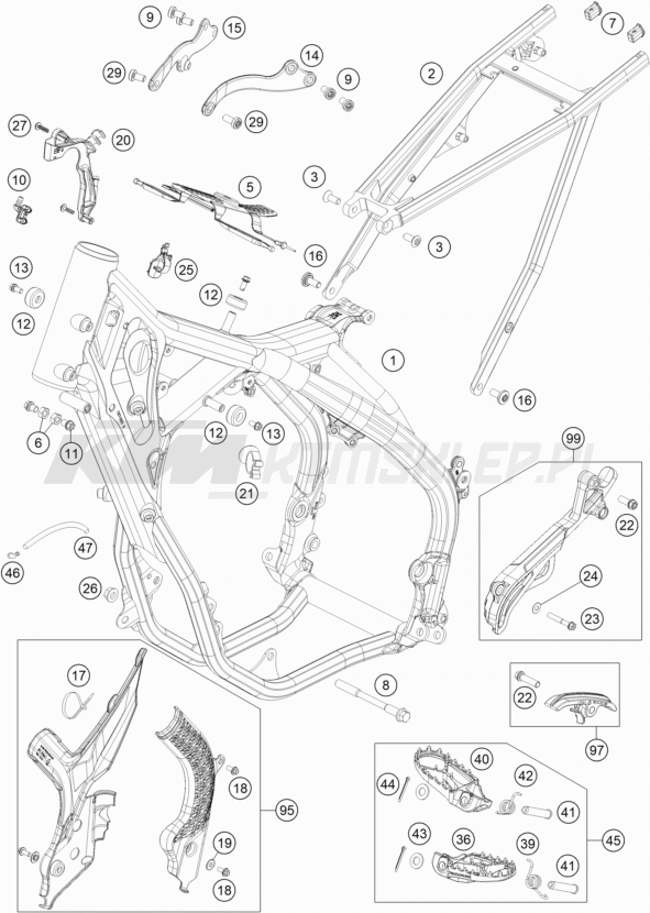 Schemat "rama" do KTM 300 XC-W Six Days TPI