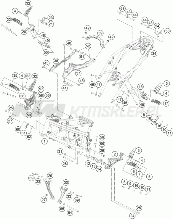 Schemat "rama" do KTM 390 DUKE