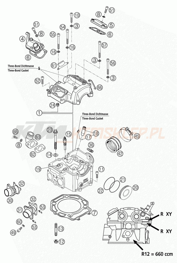 Schemat "głowica" do KTM 660 RALLYE FACTORY REPL.