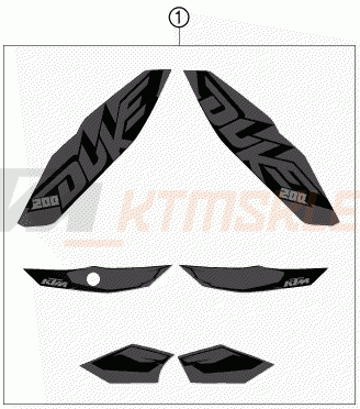 Schemat "naklejki" do KTM 200 DUKE W/O ABS