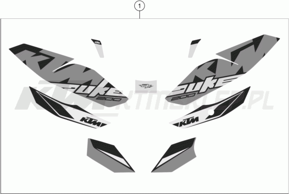 Schemat "naklejki" do KTM 200 DUKE