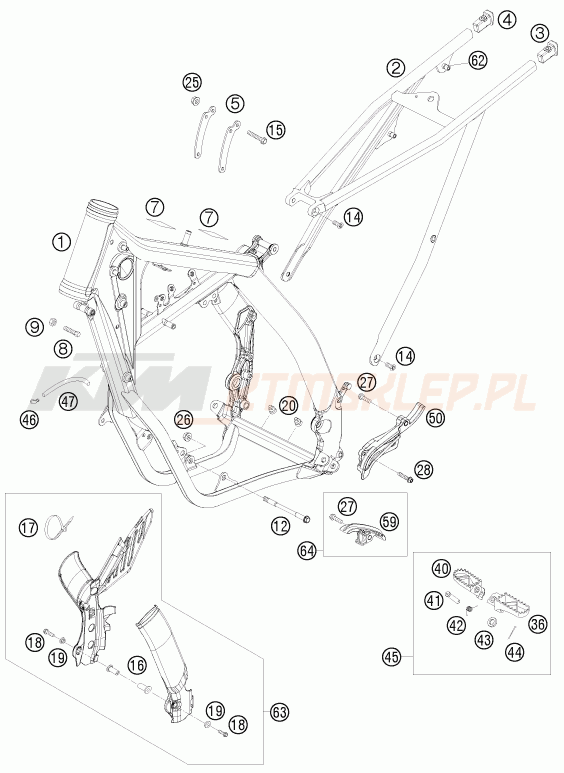 Schemat "rama" do KTM 125 EXC SIX-DAYS