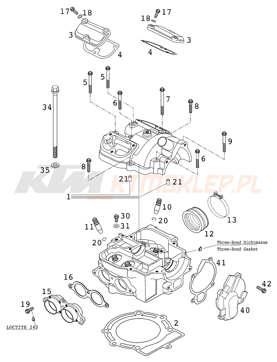 Schemat "głowica" do KTM 400 SX RACING