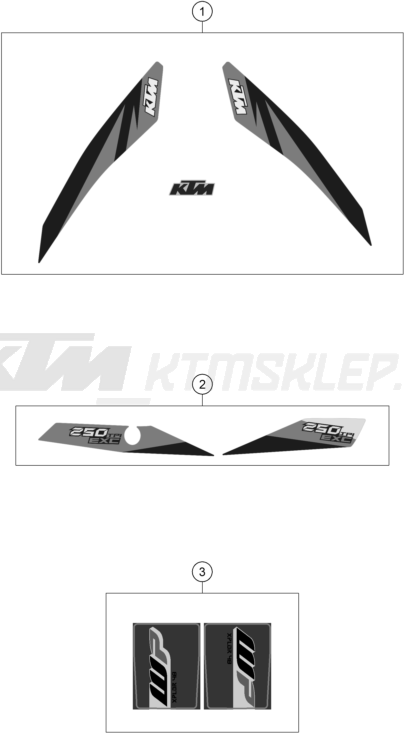 Schemat "naklejki" do KTM 250 EXC TPI