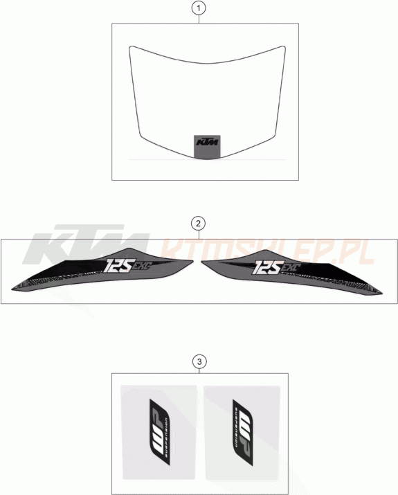 Schemat "naklejki" do KTM 125 EXC