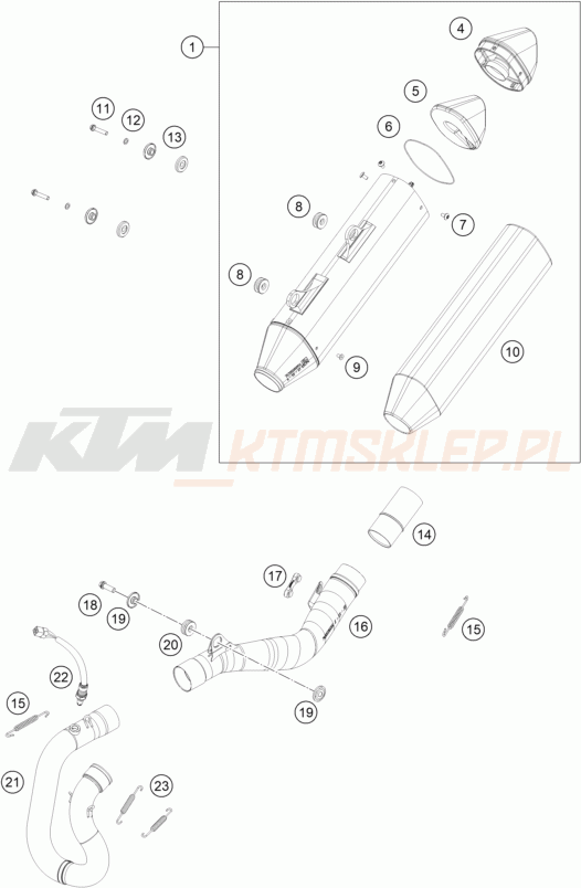 Schemat "układ wydechowy" do KTM 350 EXC-F