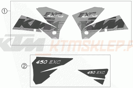 Schemat "naklejki" do KTM 450 EXC RACING