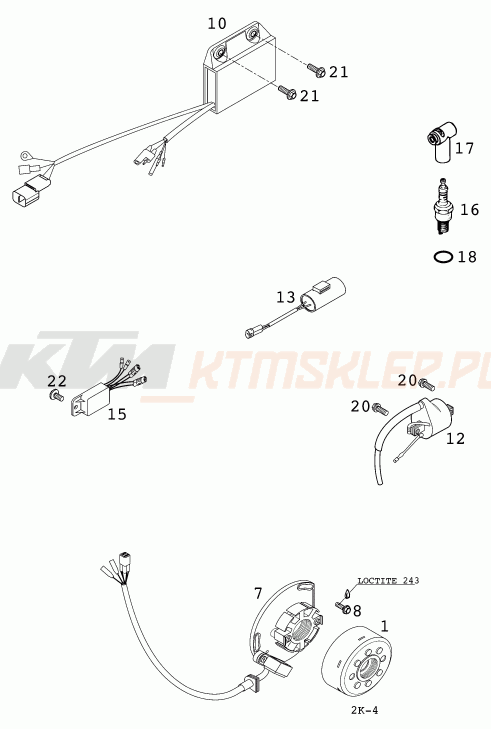 Schemat "układ zapłonowy" do KTM 380 SX