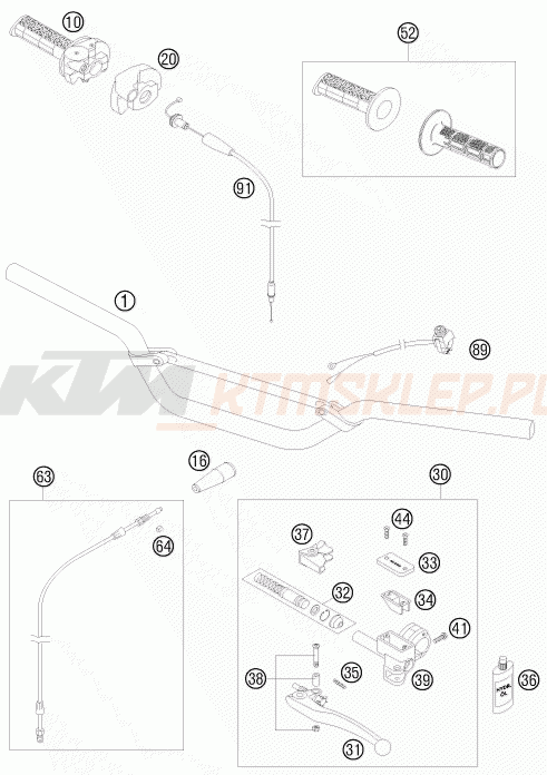 Schemat "kierownica i osprzęt" do KTM 85 SX 19/16