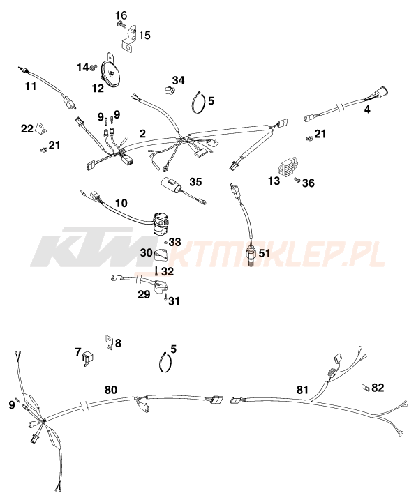 Schemat "wiązka elektryczna" do KTM 200 EXC - GS