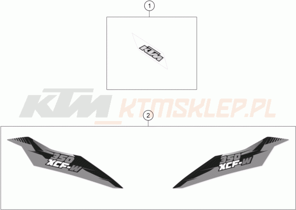 Schemat "naklejki" do KTM 350 XCF-W