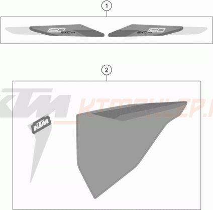 Schemat "naklejki" do KTM 150 EXC TPI