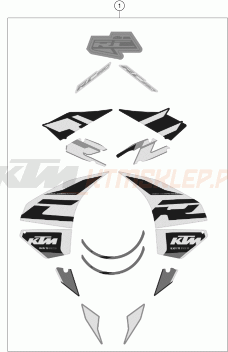 Schemat "naklejki" do KTM RC 390, white