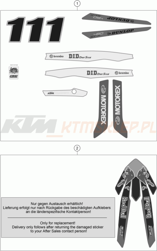 Schemat "naklejki" do KTM 450 SX-F FACTORY