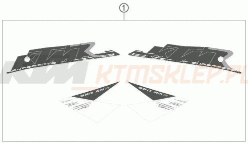 Schemat "naklejki" do KTM 950 SUPERMOTO R