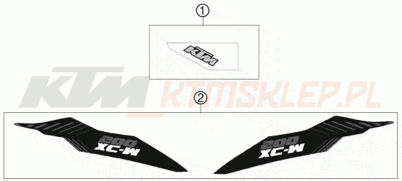 Schemat "naklejki" do KTM 200 XC-W