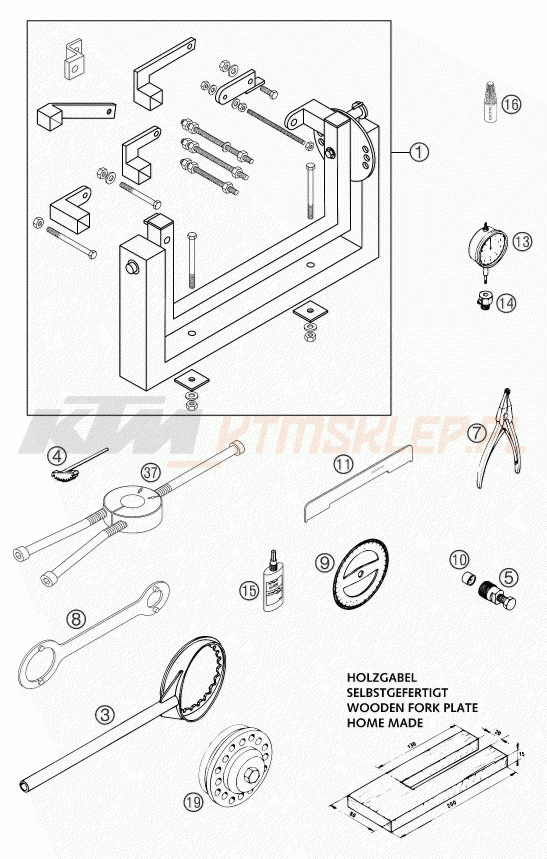 Schemat "Special tools (engine)" do KTM 300 EXC