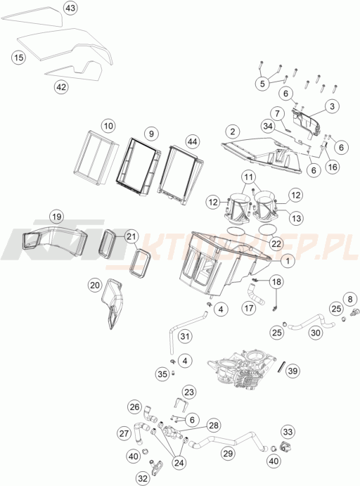 Schemat "filtr powietrza" do KTM 1290 SUPERDUKE R